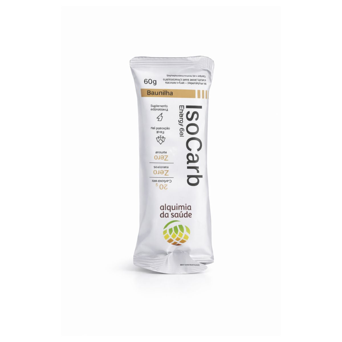 ISOCARB GEL ALQUIMIA DA SAUDE CAIXA COM 15 UNIDADES SABOR BAUNILHA