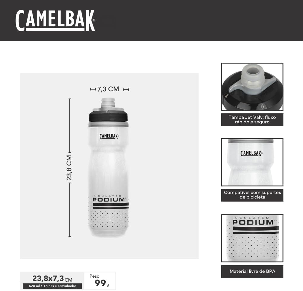GARRAFA CAMELBAK TERMICA PODIUM CHILL 710ML BRANCO